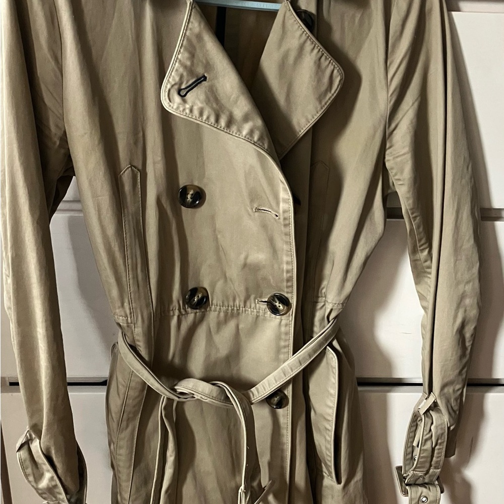 Topshop Tan Double-Breasted Trench Coat